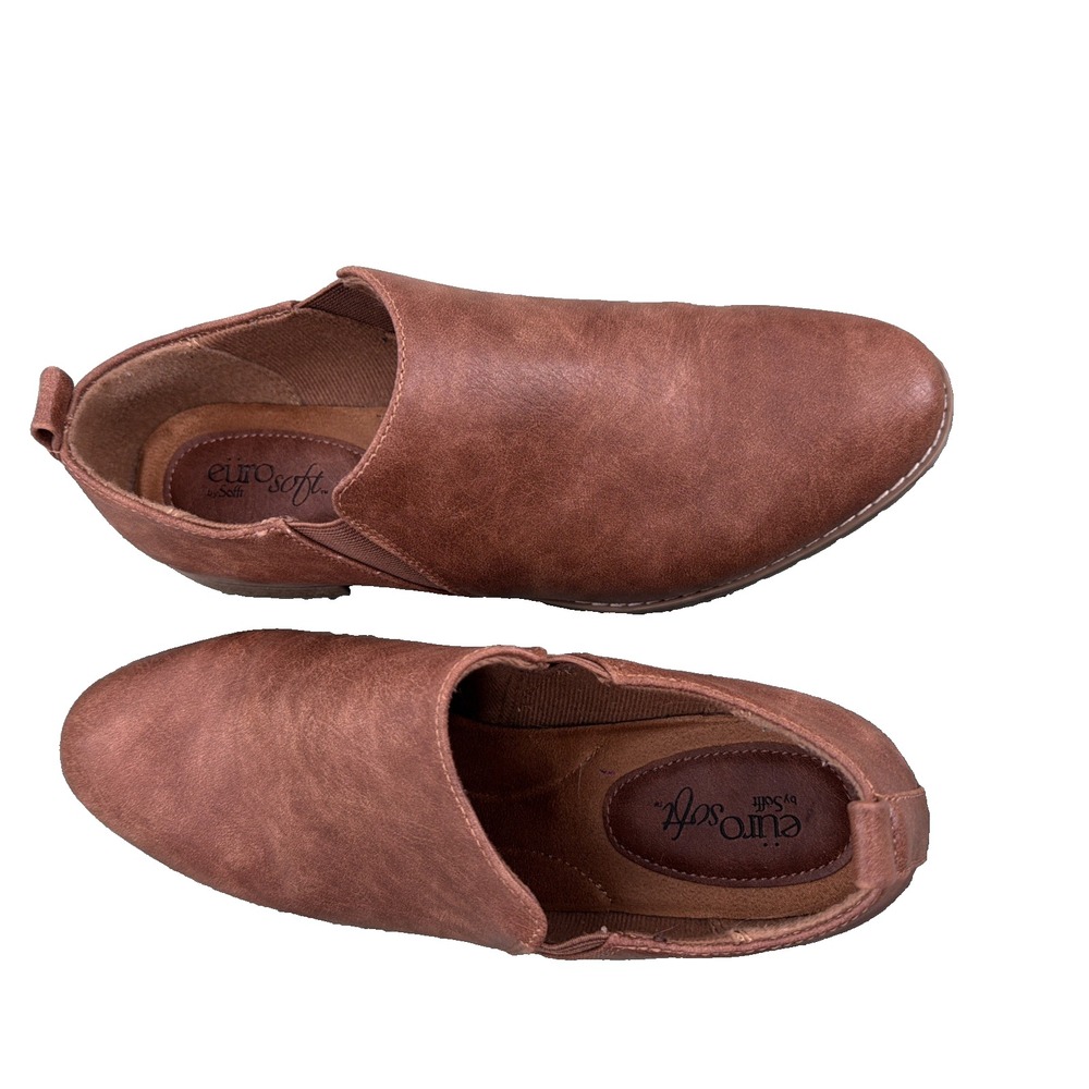 Eurosoft by Sofft Willet Women's Slip On Ankle Booties Brown Sz 9.5 EUC Comfort